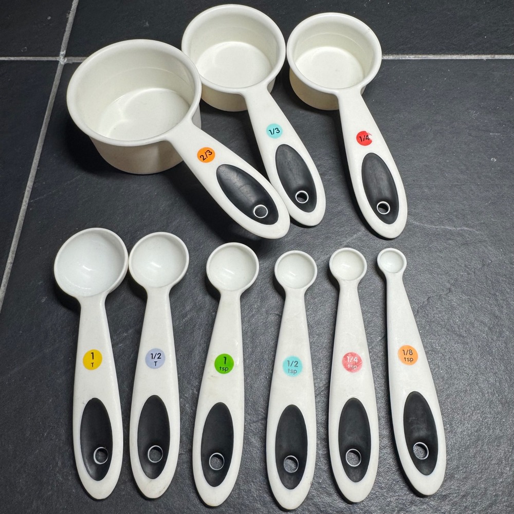 VTG OXO Good Grips Measuring Cups and Spoons Set White Plastic 9 Pieces